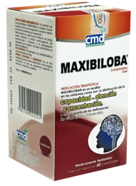 MAXIBILOBA c/60 COMPS. 250 MG.