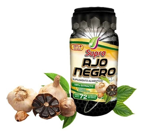 SUPRA AJO NEGRO c/72 CAPS. 500 MG.