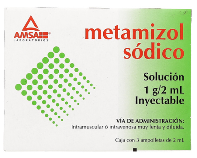 METAMIZOL SÓDICO (Amsa) Sol. Iny. c/3 AMPTAS. 1 G/2 ML.