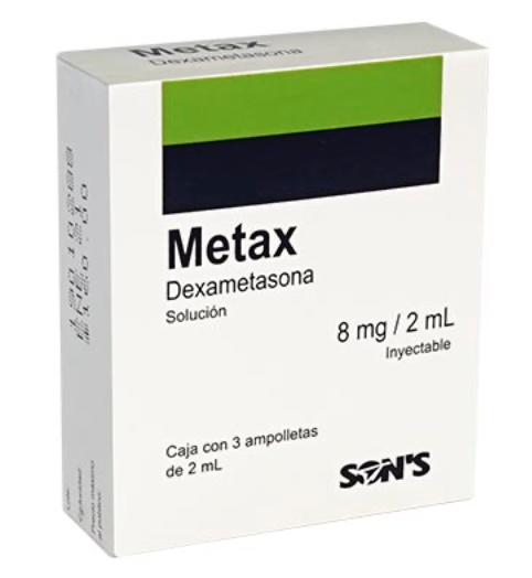 METAX Sol. Iny. c/3 AMPTAS. 8 MG/2 ML. dexametasona