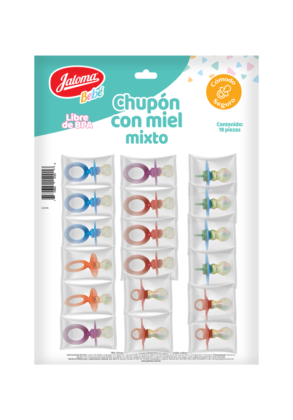CHUPÓN CON MIEL MIXTO (JALOMA) CARTERA C/18 PZS.