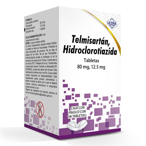 TELMISARTÁN/HIDROCLOROTIAZIDA (ULTRA) C/14 TABS.