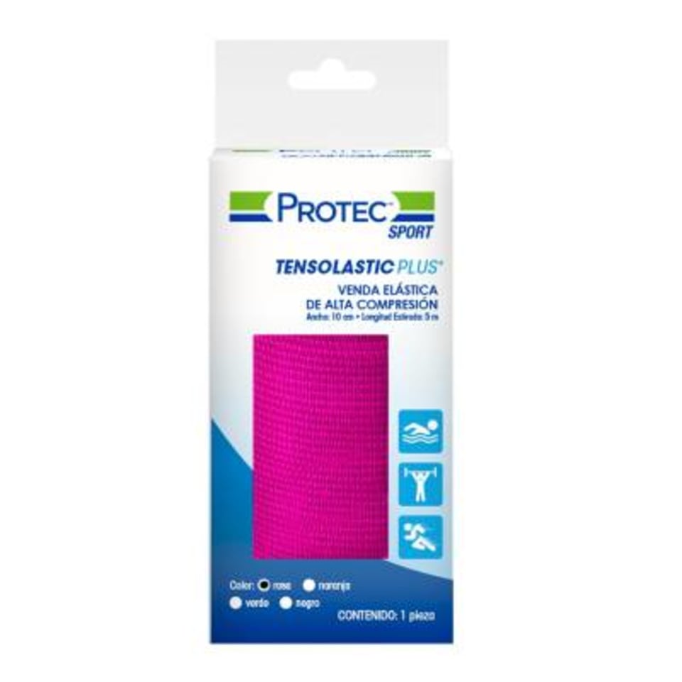 PROTEC SPORT VENDA ELÁSTICA A.C. A: 10cm. L: 5mt. c/1 Pza. (Col. Rosa).
