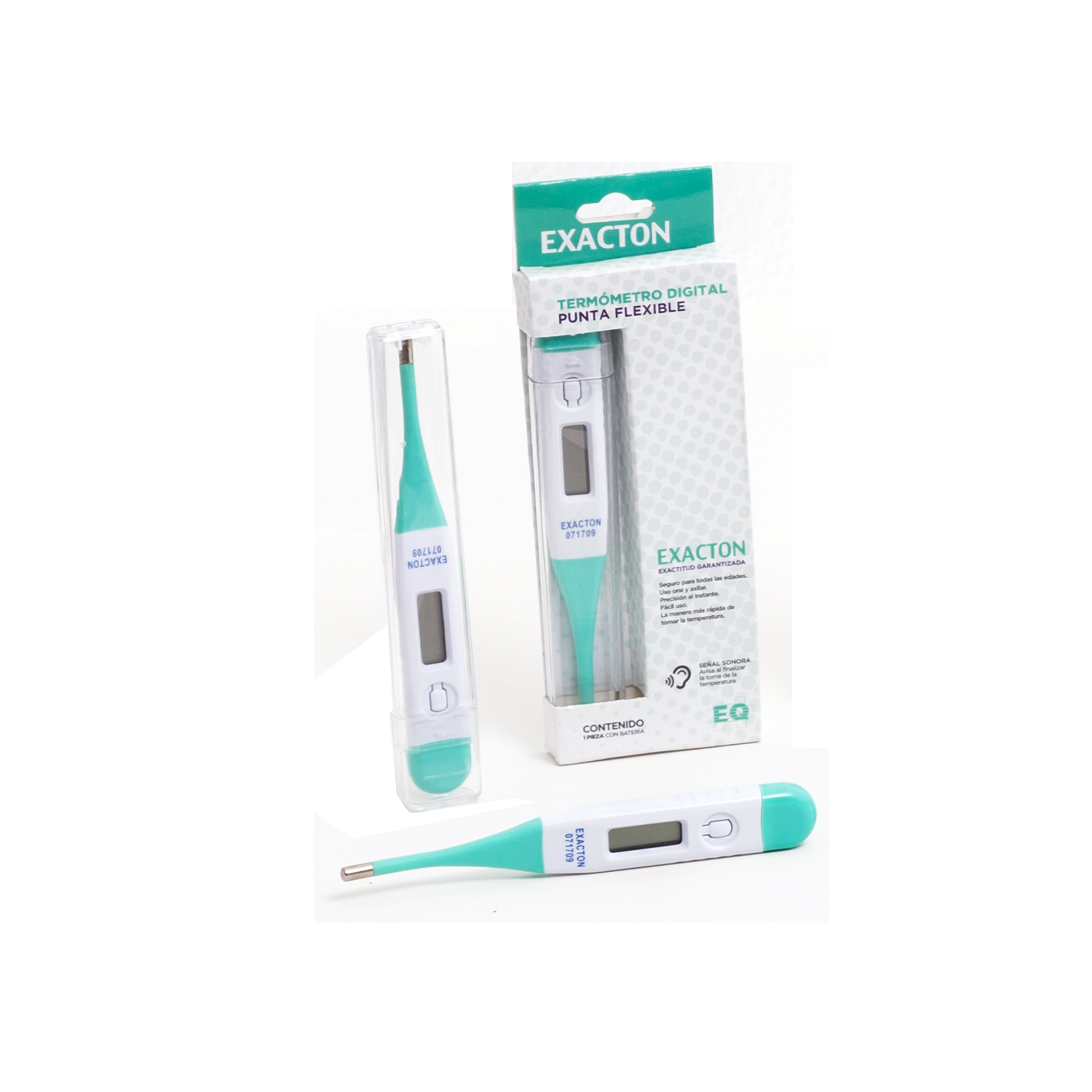 TERMÓMETRO DIGITAL Punta Flexible (Exacton) Blister c/1 Pza.