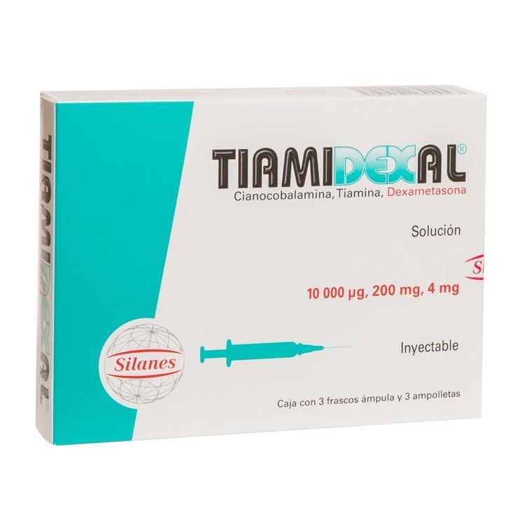 TIAMIDEXAL Sol. Iny. c/3 DOSIS 10,000 MCG, 200 MG, 4 MG.