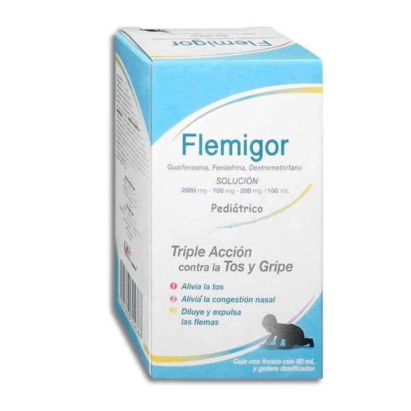 FLEMIGOR SOL. Pedtco. Fco. 60 ML. 2000-100-200 MG/100 ML. y Dosificador.