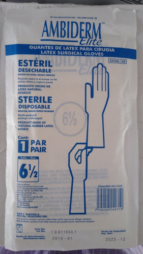 AMBIDERM Elite GUANTES LTX CIRUGÍA Estéril Talla 6-1/2 c/1 PAR.