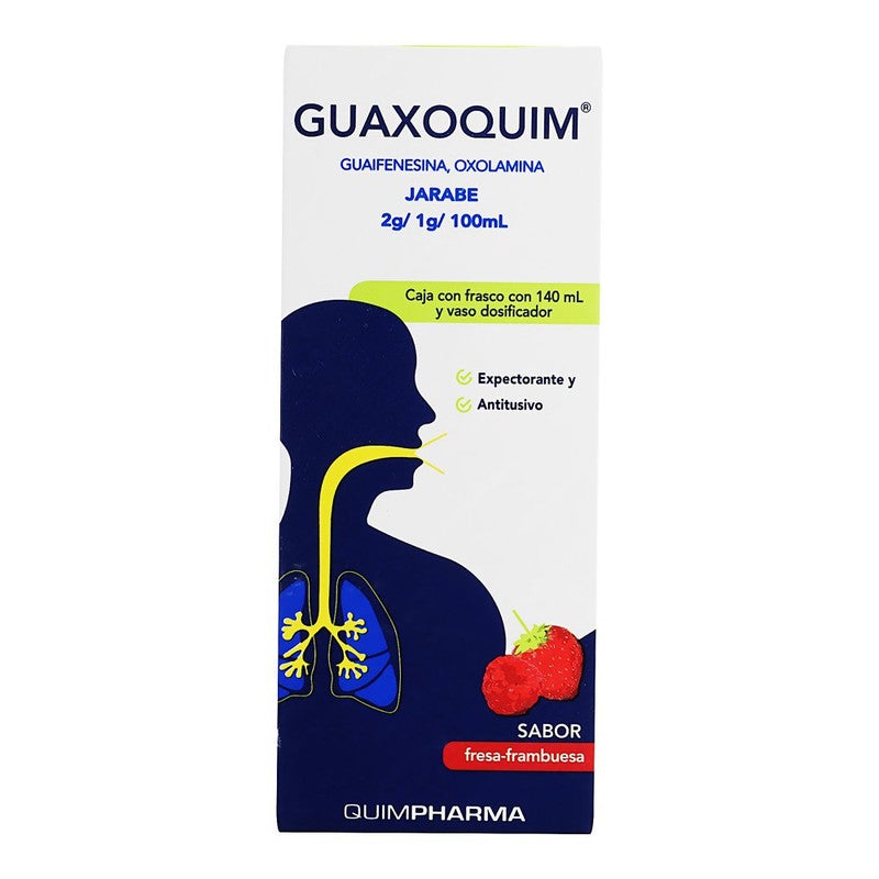 GUAXOQUIM JARABE Sab. Fresa-Frambuesa Fco. 140 ML. 2-1 G/100 ML.