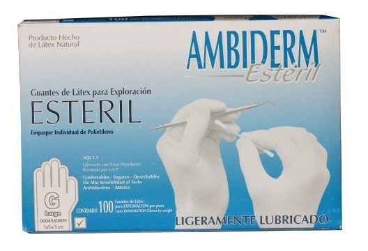 AMBIDERM Estéril GUANTE LTX EXPLORACIÓN Talla GRANDE c/1 Pza.