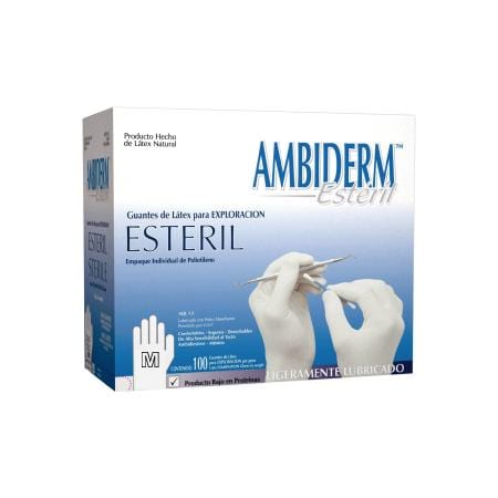 AMBIDERM Estéril GUANTE LTX EXPLORACIÓN Talla MEDIANO c/1 Pza.