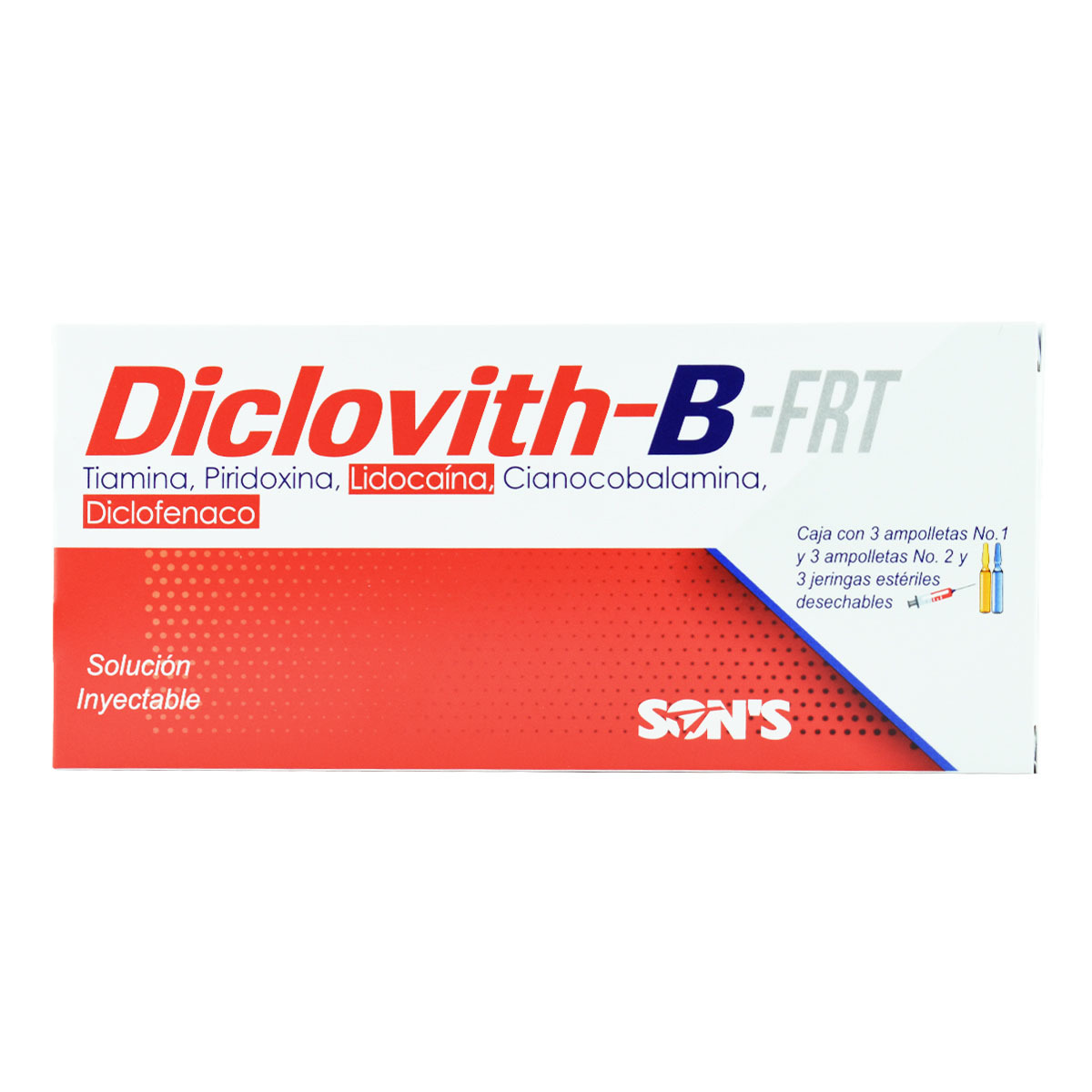 DICLOVITH-B-FRT SOL. INY. C/3 DOSIS 100,100,20,5,7