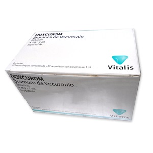 DOXCUROM SOL. INY. C/50 FCO. AMP. 4 MG/1 ML.