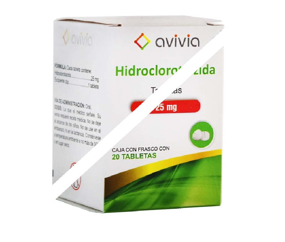 HIDROCLOROTIAZIDA (Avivia) c/20 TABS. 25 MG.