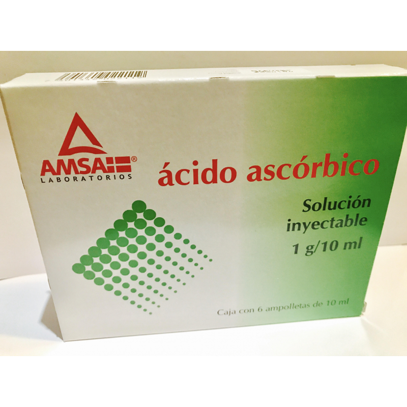 ÁCIDO ASCÓRBICO (Amsa) Sol. Iny. c/6 AMPTAS. 1 G/10 ML.