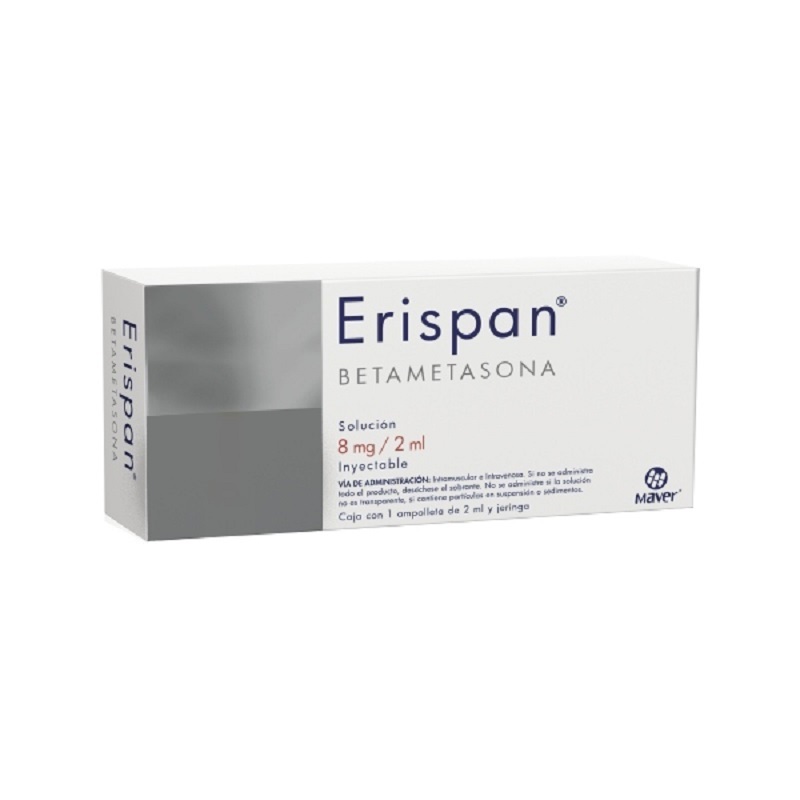ERISPAN Sol. Iny. c/1 AMPTA. 8 MG/2 ML. y Jeringa. betametasona