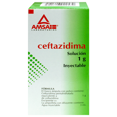 CEFTAZIDIMA (Amsa) Sol. Iny. IM./IV. c/1 FCO. AMP. 1 G/3 ML.