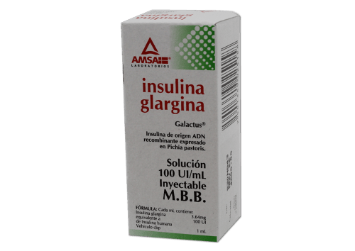 INSULINA GLARGINA (Amsa) Sol. Iny. c/1 FCO. AMP. 10 ML. 100 UI/1 ML.