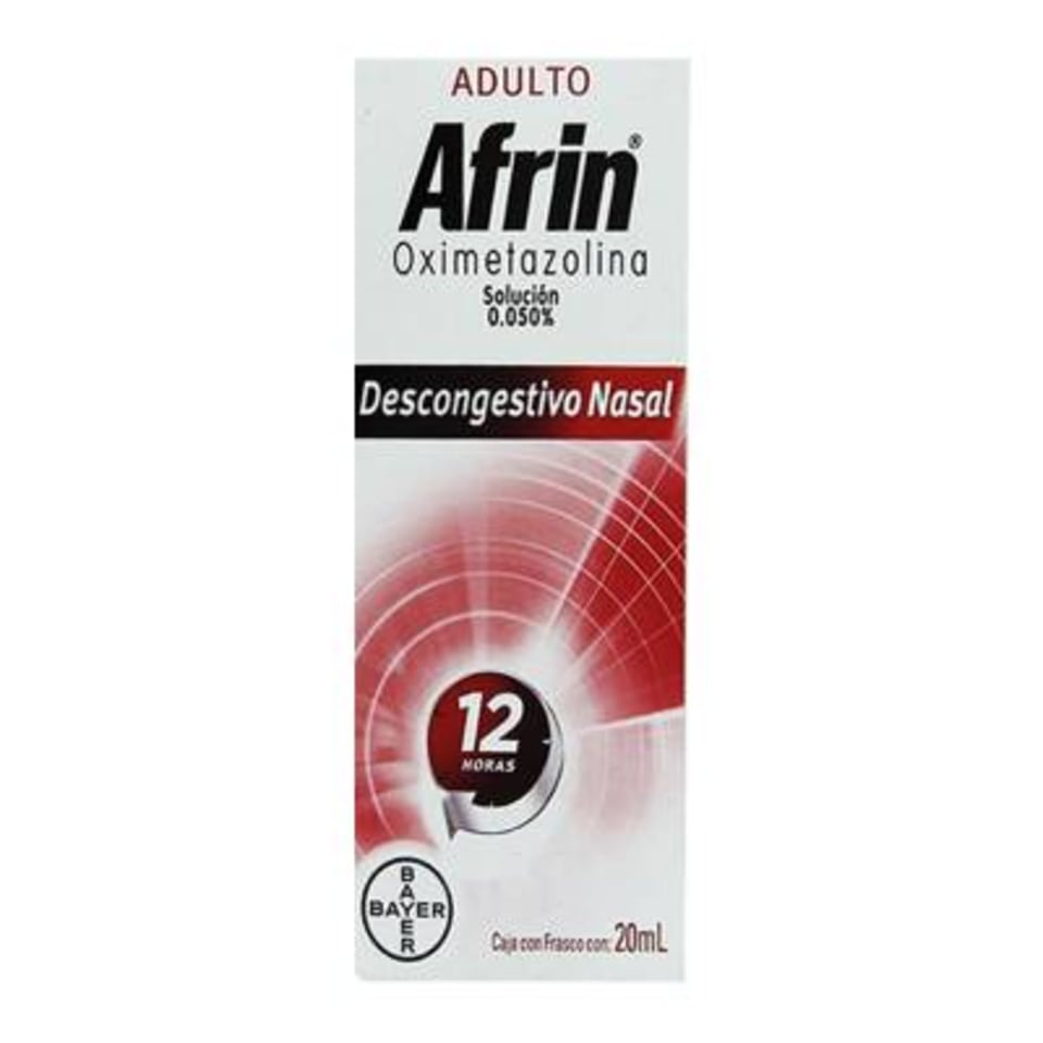 AFRIN Sol. Nasal 0.050% 12HRS. ADULTO Fco. Atomizador 20 ML.