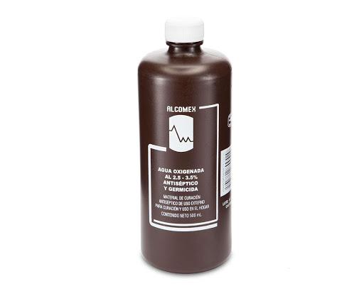 AGUA OXIGENADA (Alcomex) SOLUCIÓN al 2.5-3.5%  Fco. 500 ML.