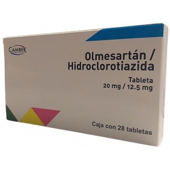 OLMESARTÁN/HIDROCLOROTIAZIDA (Camber) c/28 TABS. 20/12.5 MG.