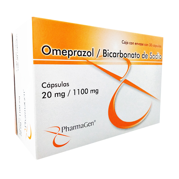 OMEPRAZOL/BICARBONATO DE SODIO (Pharmagen) c/30 CAPS. 20/1100 MG.