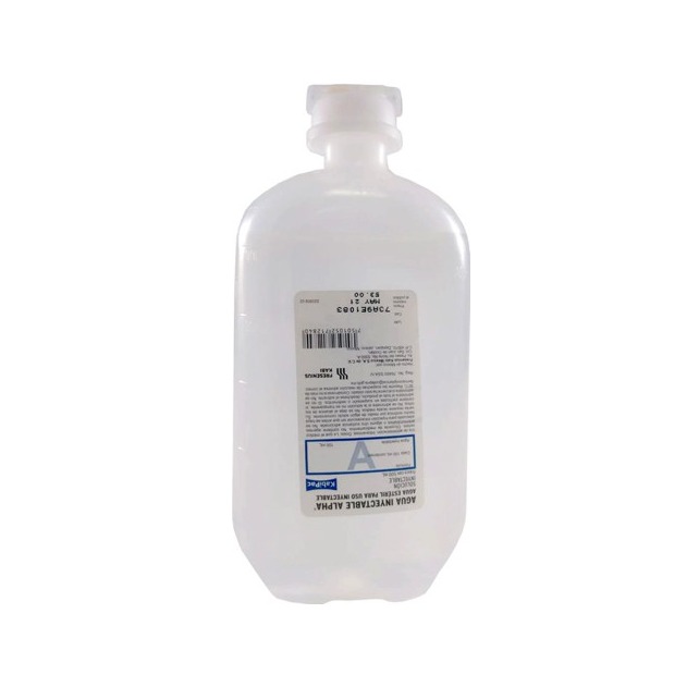 AGUA INYECTABLE ALPHA Sol. Iny. Fco. 500 ML.