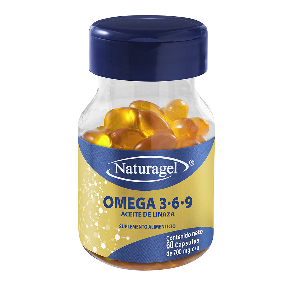 OMEGA 3-6-9 ACEITES DE PESCADO, LINAZA y OLIVA (Naturagel) c/60 CAPS. 700 MG.