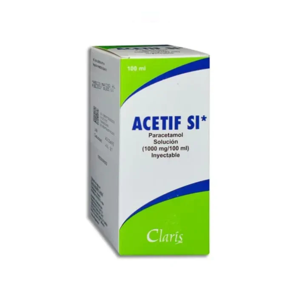 ACETIF SI Sol. Iny. c/1 FCO. AMP. 100 ML. 1000 MG/100 ML.