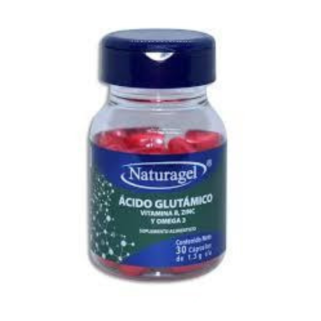 ÁCIDO GLUTÁMICO/VIT. B/ZINC Y OMEGA-3 C/30 CAPS. 1