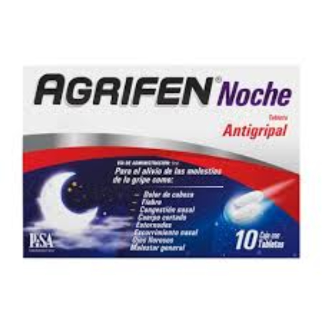 AGRIFEN NOCHE C/10 TABS. 500/5/4 MG.