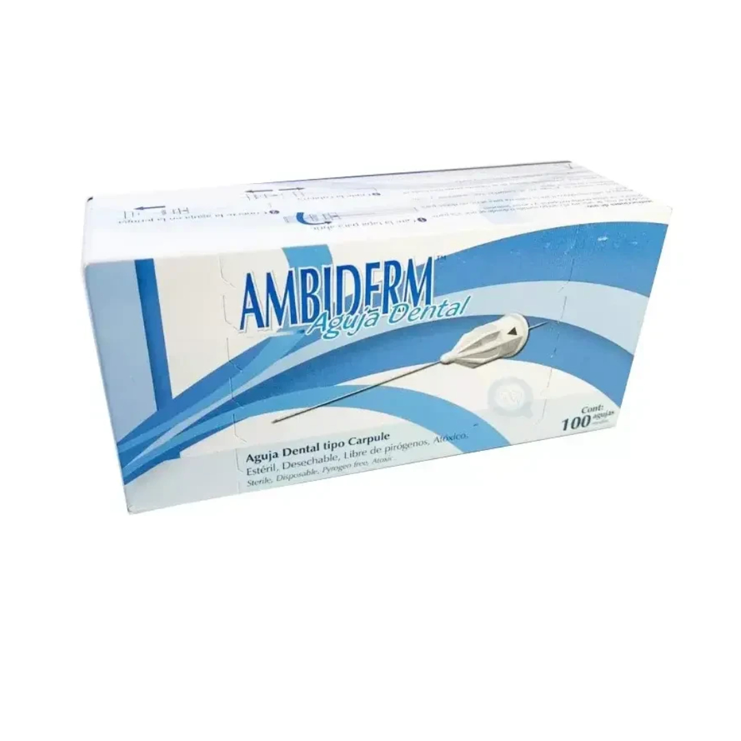 AGUJA DENTAL (Ambiderm) 27Gx1"(40mm) Cja. c/100 Pzs.