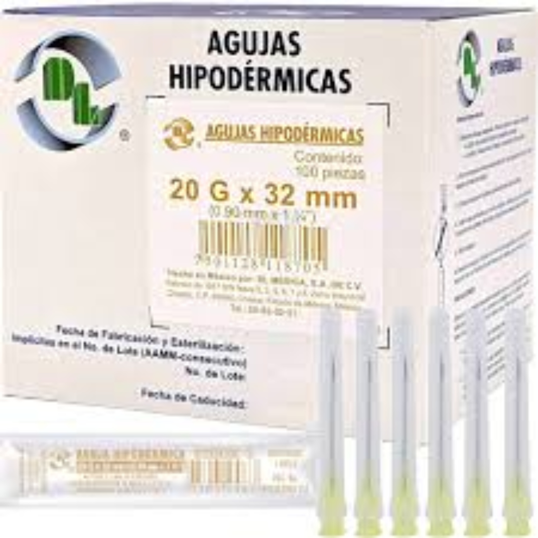 AGUJA HIPODÉRMICA (DL) 21GX1-1/4"(32MM) CJA. C/100