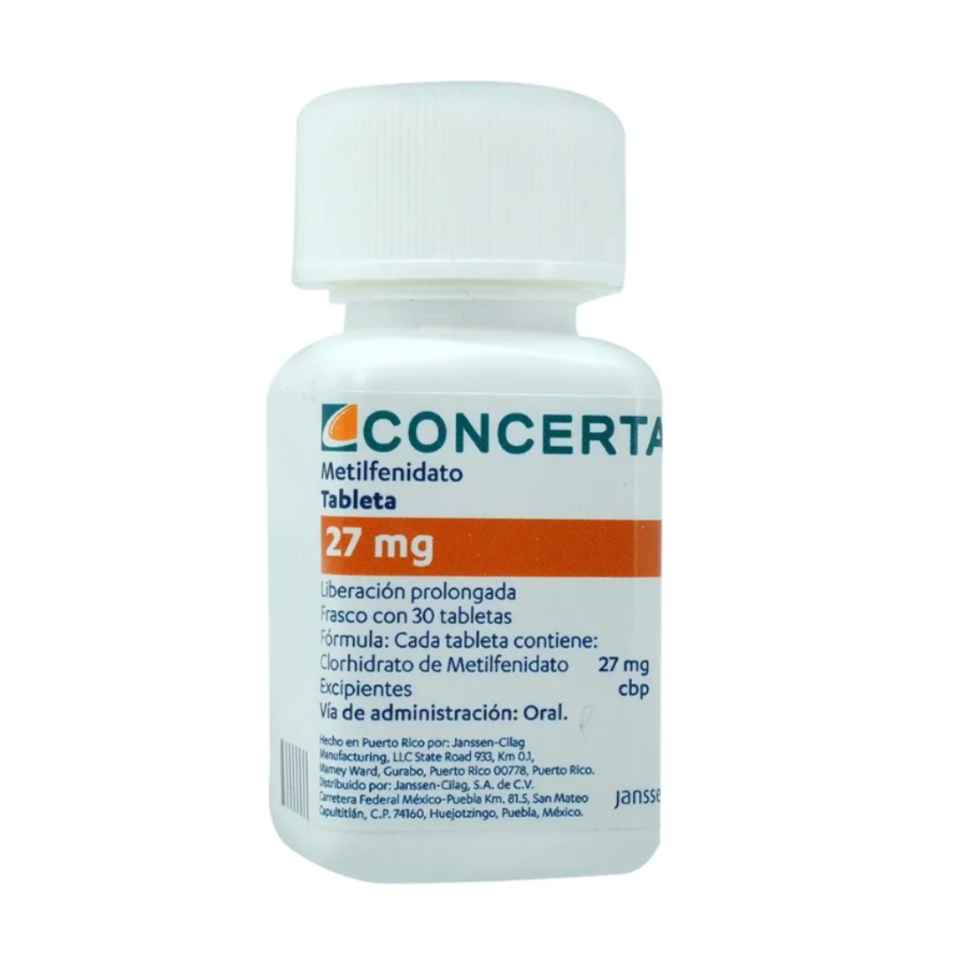 CONCERTA 27 MG 30 TABLETAS