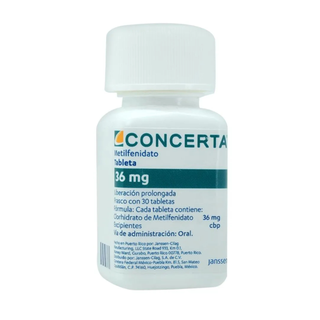 CONCERTA 36 MG 30 TABLETAS