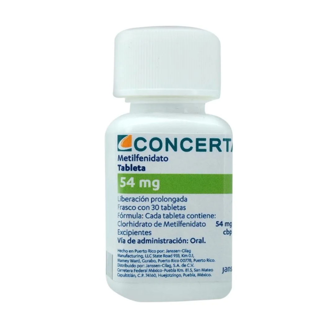 CONCERTA 54 MG 30 TABLETAS