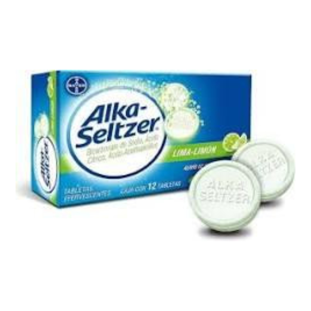 ALKA-SELTZER c/12 TABS. EFERVS. Sab. Lima-Limón 0.325-1.700-1.0 G.