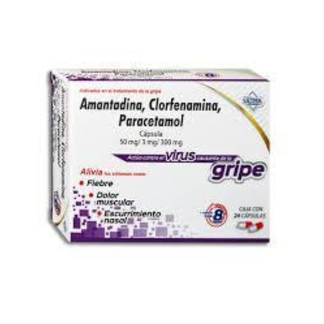 AMANTADINA/CLORFNA./PARCTML. (Ultra) c/24 CAPS. 50/3/300 MG.