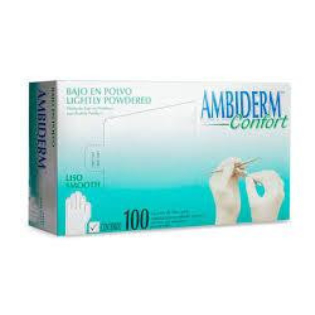 AMBIDERM CONFORT GUANTE LTX EXPLORACIÓN NATURAL NO ESTERIL