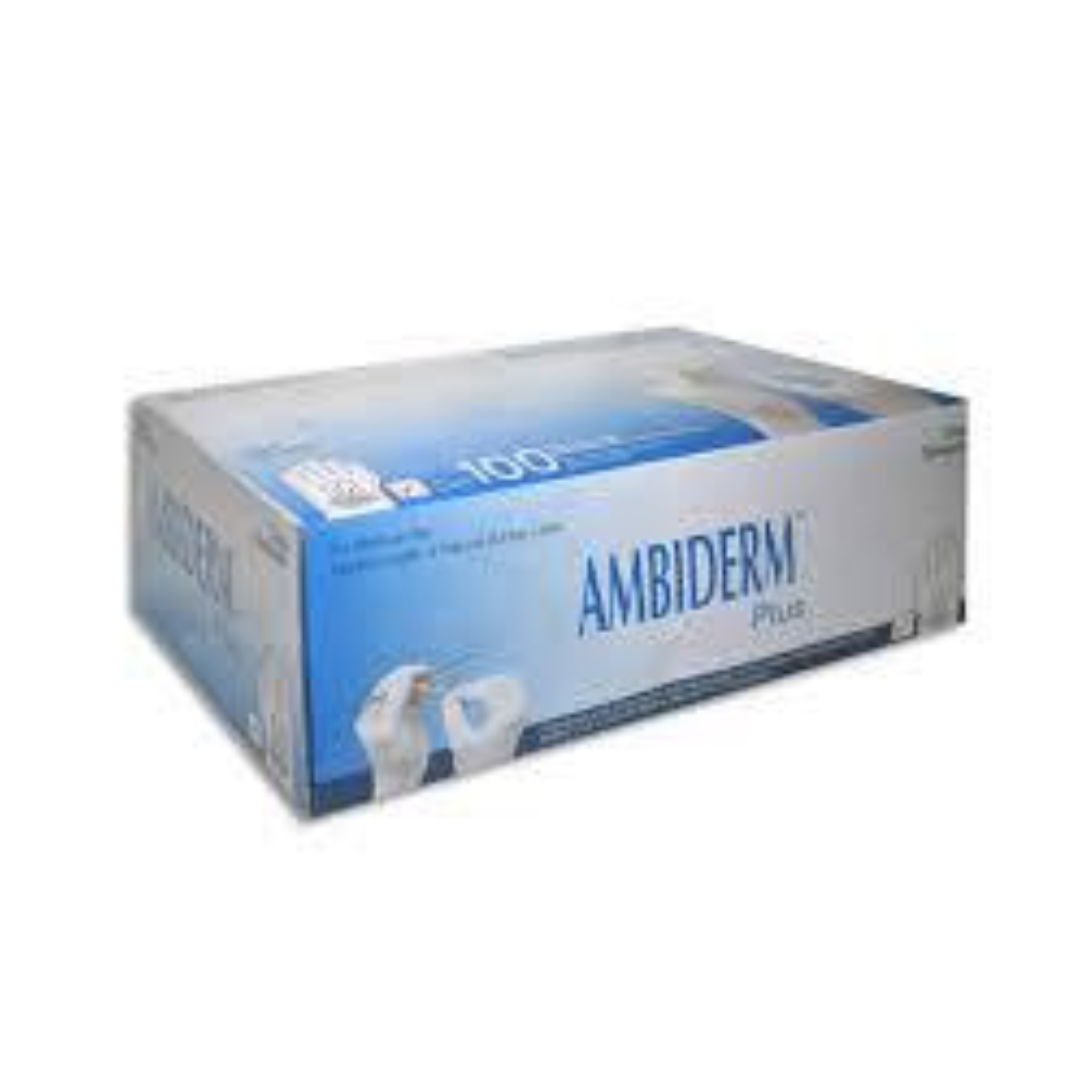 AMBIDERM Plus GUANTE LTX EXPLORACIÓN BLANCO No Estéril MED. c/100 Pzs.