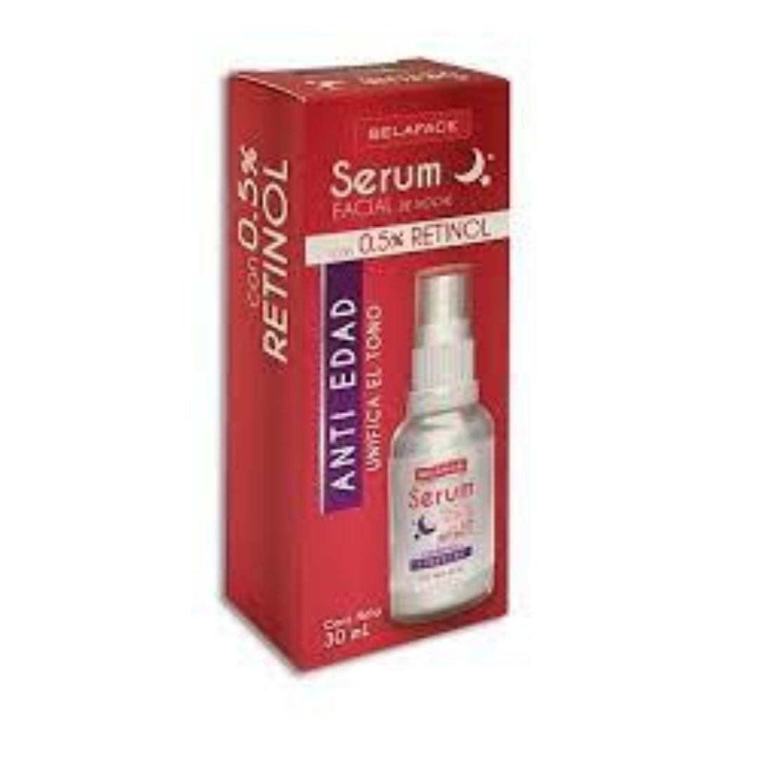 BELAFACE SERUM FACIAL DE NOCHE c/0.5% RETINOL Fco. 30 ML.