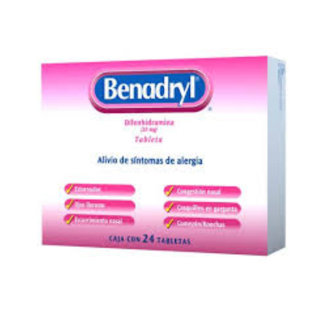 BENADRYL C/24 TABS. 25 MG.