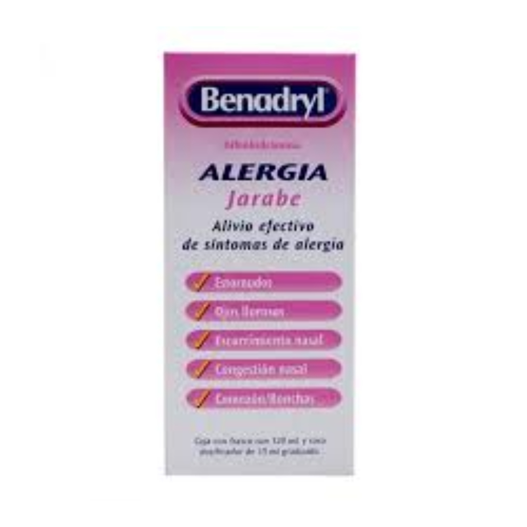 BENADRYL JARABE Fco. 120 ML. 250 MG/100 ML.