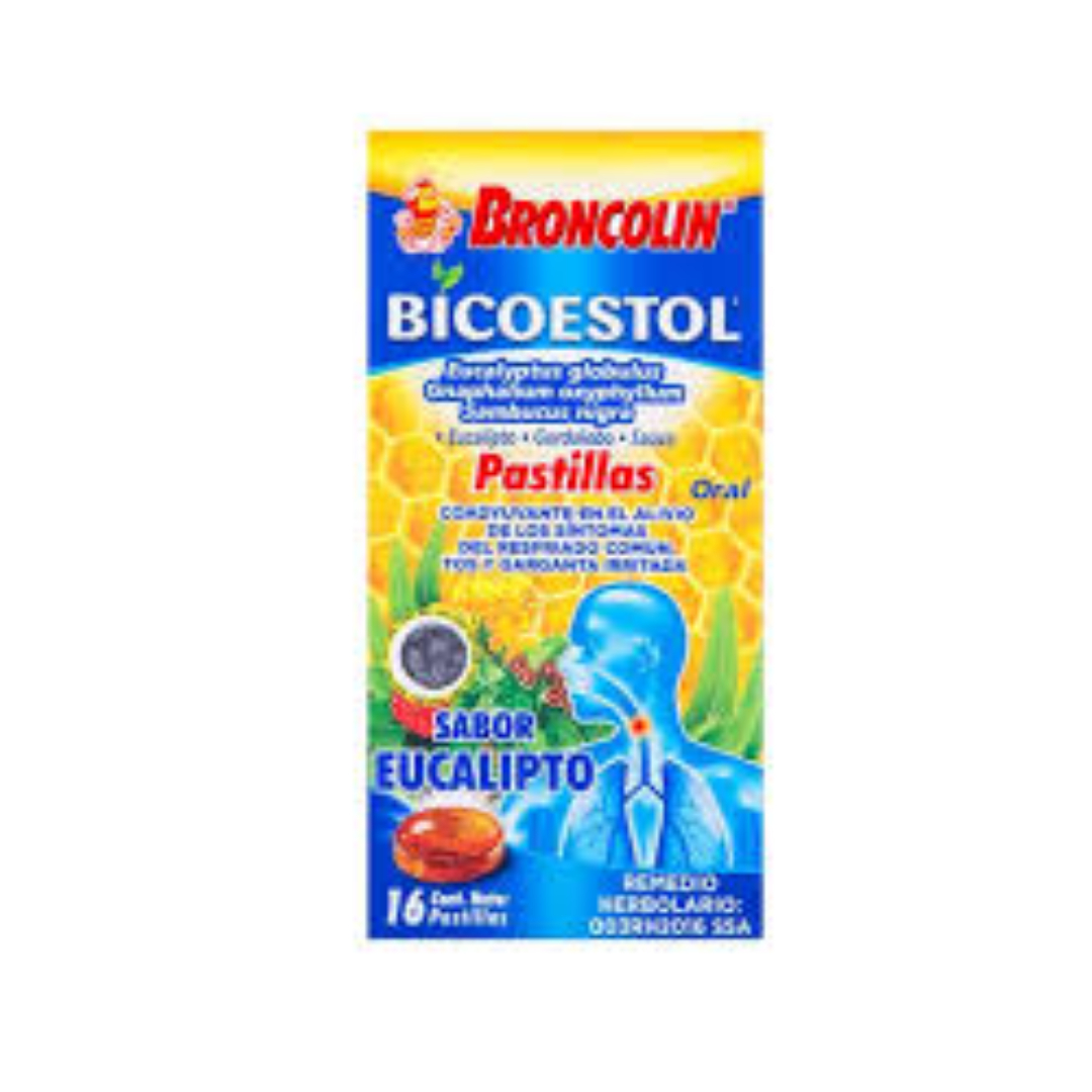 BICOESTOL Sab. Eucalipto Cja. c/16 PASTILLAS. 2.5 G.