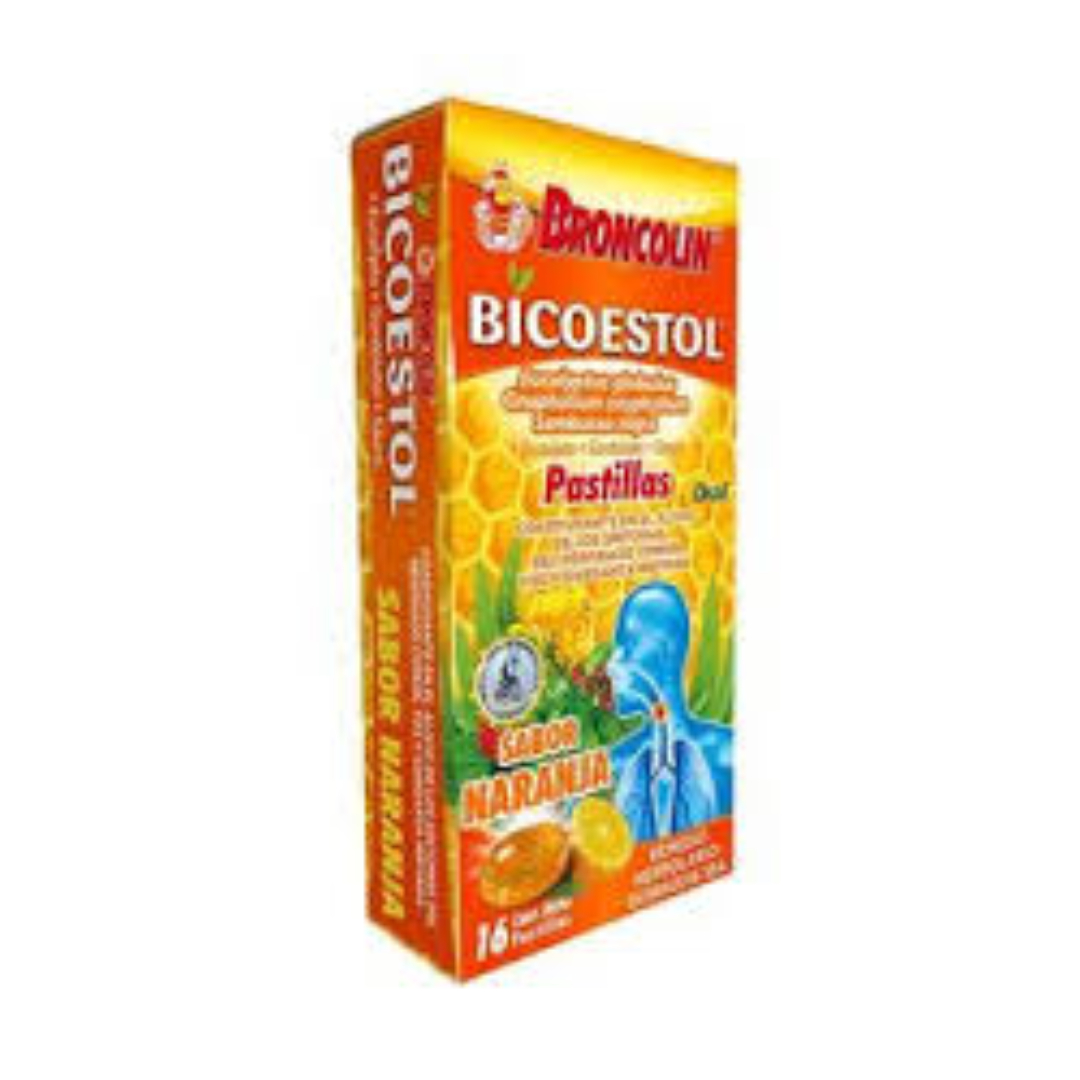 BICOESTOL Sab. Naranja Cja. c/16 PASTILLAS 2.5 G. broncolin