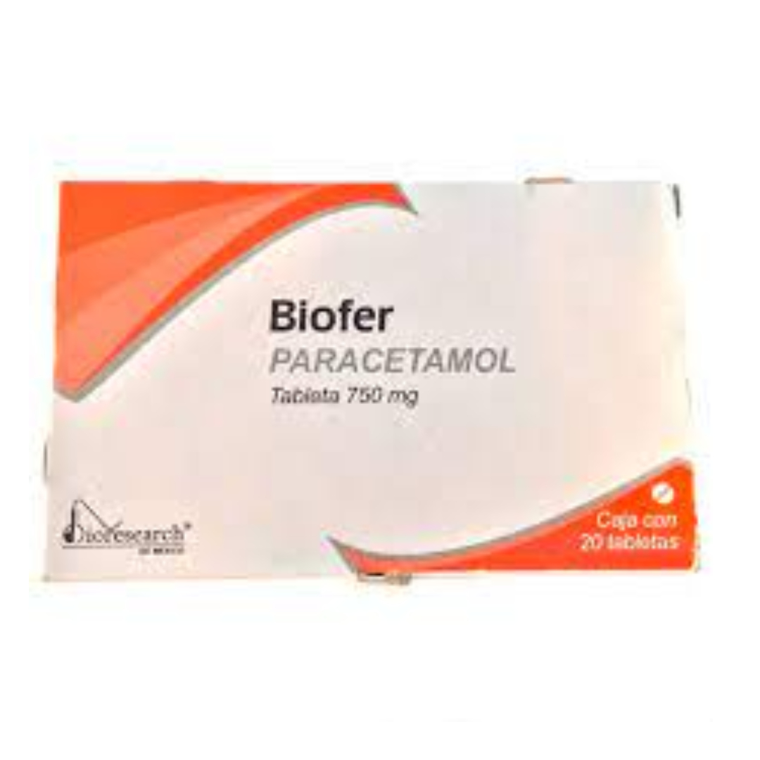 BIOFER c/20 TABS. 750 MG. paracetamol