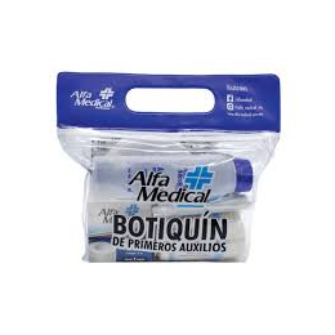 BOTIQUÍN PRIMEROS AUXILIOS Mediano (Alfa Medical) Bolsa c/26 Pzs.