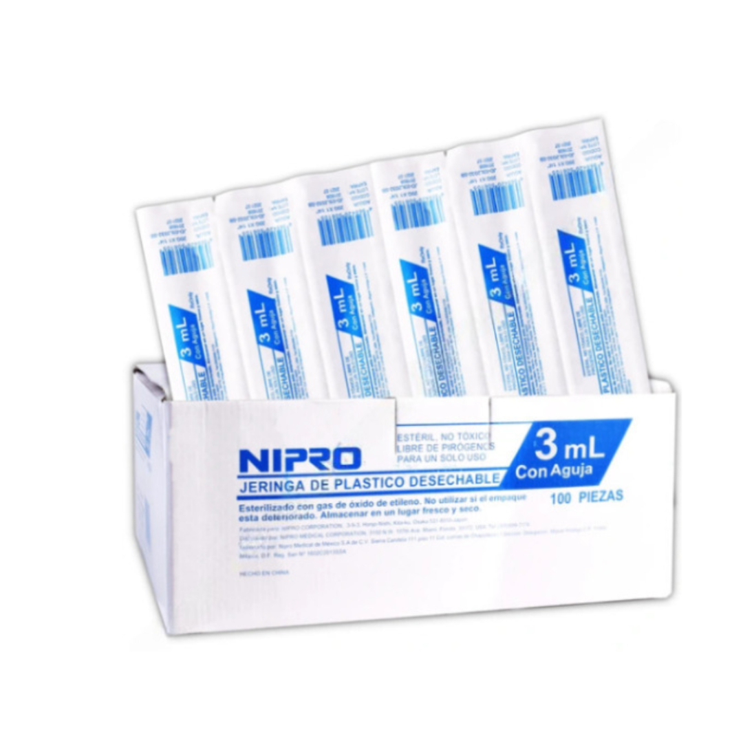 JERINGA  3 mL. (Nipro) c/AGUJA 20Gx32mm. c/1 Pza.