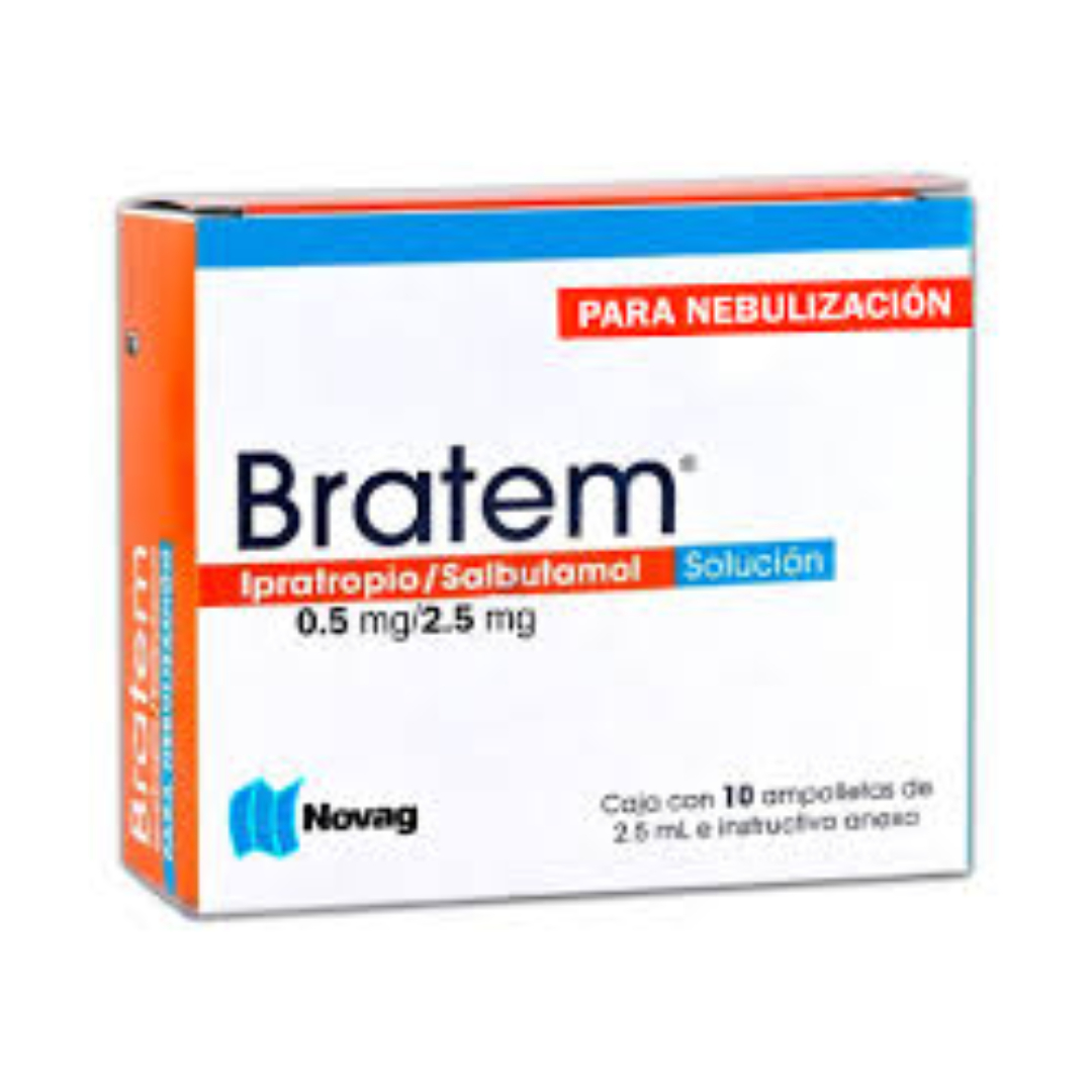 BRATEM SOL. p/Nebulización c/10 AMPTAS. 0.5-2.5 MG/2.5 ML.