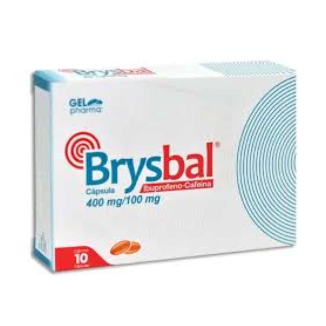 BRYSBAL c/10 CAPS. 400/100 MG. ibuprofeno+cafeina
