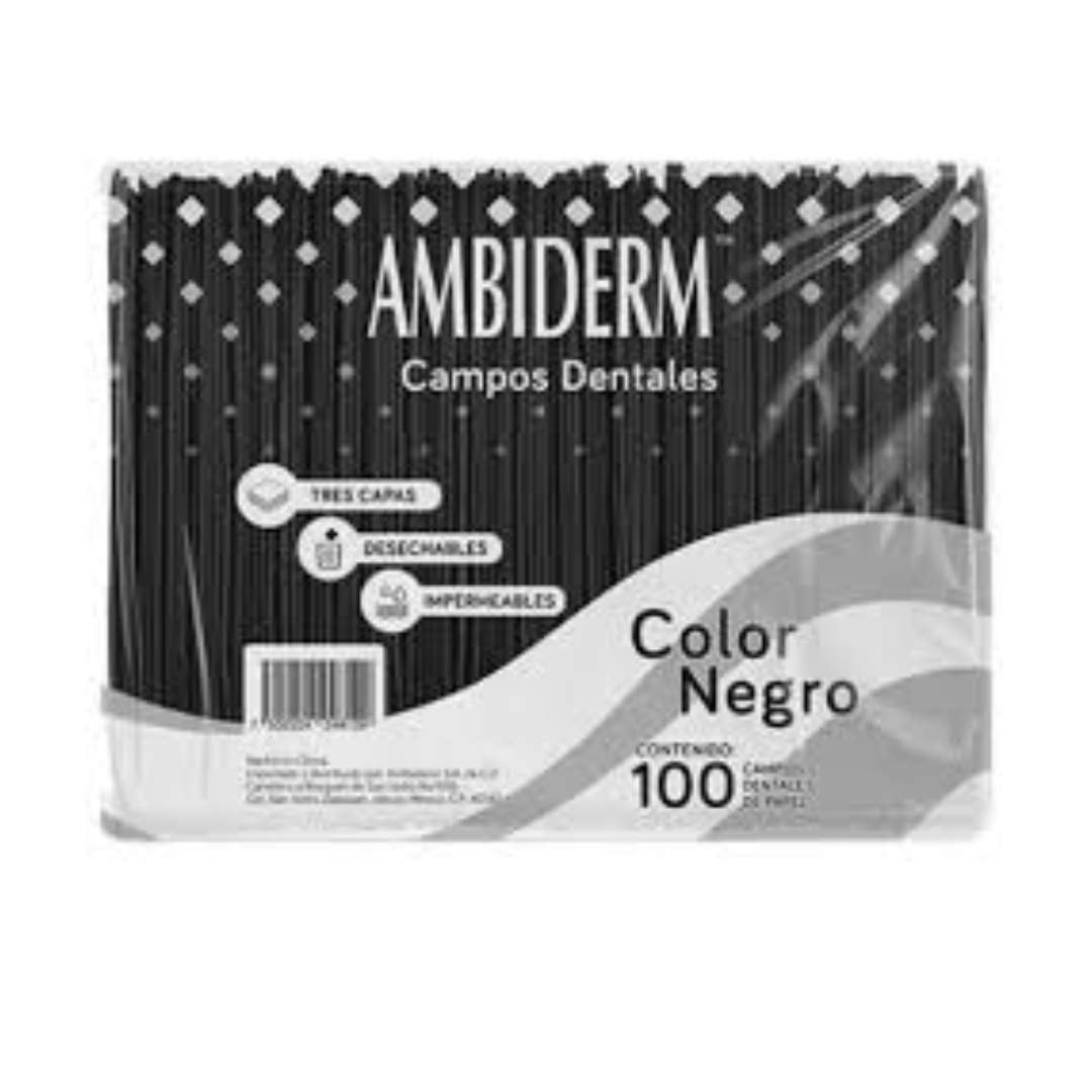 CAMPOS DENTALES (Ambiderm) Color Negro Paq. c/100 Pzs.